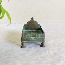 18c Vintage Original Old Casted Brass Throne Statue Sinhaasan Rare Collectible picture