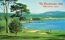 Postcard The Spectacular 18th Hole at Pebble Beach, California CA VTG picture