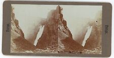 c1900's Real Photo Stereoview Norge Hardanger, Voringfos Waterfall in Norway picture