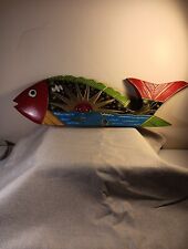 Vintage Oaxaca Mexican Style Wooden Fish Carving picture