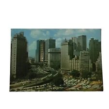 VTG Sao Paulo, Brazil Postcard “Bandeiras’ Square” Unposted Buildings Old Cars picture