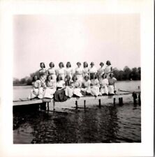 c1920 Group Of Beautiful Women On Dock Water Snapshot Photo picture