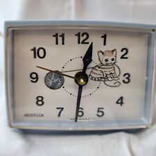 Vtg Westclox Youth Time Kittens Cats Bedroom Alarm Clock 22270 Baby Blue Works picture