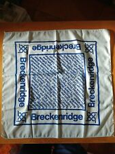 Vintage Breckenridge Colorado Ski Skiing Souvenir Blue Bandana scarf 70s 80s picture