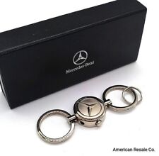 Genuine Silver Mercedes Benz Dual Fob Keychain Detachable for Valet OEM-NIB picture