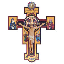 The Life of Jesus Christ Wall Crucifix with St Benedict Center Decor, 10.5 In picture