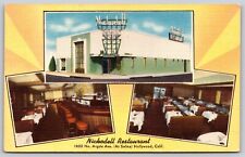 Postcard Nickodell Restaurant, Hollywood CA linen B142 picture