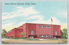 Kokomo Memorial Gymnasium Kokomo IN Indiana c1940s Linen Postcard Unposted picture