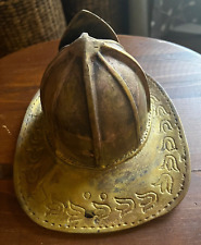 Vintage Brass Fireman Helmet  6 x 7 picture