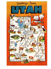 Utah Vintage State Postcard Salt Lake City Provo New Unposted #063 picture