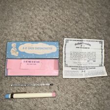 Vintage 1956 B-D Glass Baby Thermometer with Box, Holder & Certificate picture