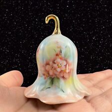 Antique Thin Porcelain Hand Painted Small Bell Signed By Artist Floral Design picture
