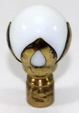 Antique c.1930's White Milk Glass Marble Ball Lamp Finial picture