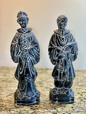 Vintage Pair of Asian Chinese Ceramic figurines statues Man Woman Set picture