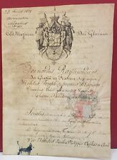 1821 Old Award Ceremony Document With Metal picture