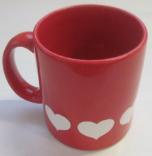 Waechtersbach W. Germany Red Ceramic Mug with White Hearts Excellent Cond. picture