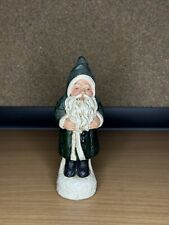 Small Green Statue Ceramic Santa Claus Belsnickel Style Holiday Decor Christmas picture