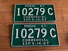 Pair 1967 Michigan Commercial License Plate Tag 10279 C picture