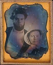 Unusual Intimately Posed Attractive Young Couple 1/9 Plate Daguerreotype T406 picture