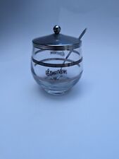 Vintage Sweet N Low Sugar Glass & Chrome Jar Container Metal Lid W/ Spoon GUC picture