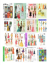 264 (approx) sewing patterns for barbie, skipper and other fashion dolls on CD picture