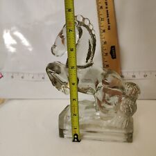 Vintage Glass Horse Bookend - Clear Mid Century Art Deco 1 bookend only picture