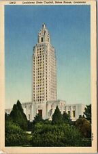 Vintage Louisiana State Capitol Baton Rouge Louisiana LA Linen Postcard picture