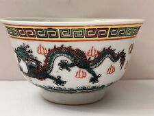 Vtg Chinese Jingdezhen Hand Painted Famille Rose Porcelain Dragon Bowl, Marked picture