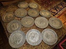 Vtg Christmas Little Gallery Hallmark Pewter Collector Plates Years 1977-1989 picture