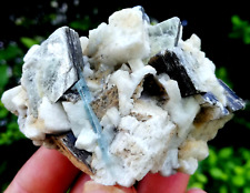 149 Gram natural lovely sky blue aquamarine with mica on feldspar specimen picture