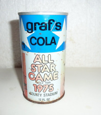 GRAF'S COLA ALL STAR GAME 1975 MLB PLAYOFF ss Soda CAN, Milwaukee WISCONSIN S-62 picture