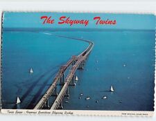 Postcard Twin Span Famous Sunshine Skyway Bridge St. Petersburg Florida USA picture