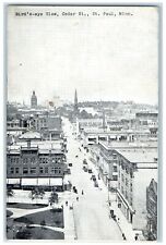 1910 Bird's-Eye View Cedar Street Exterior Building St. Paul Minnesota Postcard picture