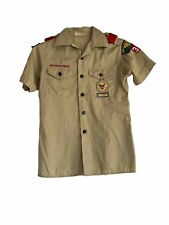 BSA Official Tan Uniform Shirt Short Sleeve Youth Size Large 14-16 CR-250 picture
