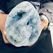 6.16LB Natural Beautiful Blue Celestite Crystal Geode Cave Mineral Specim 2800g picture