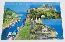 Vintage Postcard Corfu Greece Island Isle Waterway Buildings Boats Scenic P2 picture