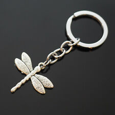 Dragonfly Key Chain Silver Pendant Charm Keychain Insect Lovers Gift 28x30mm picture