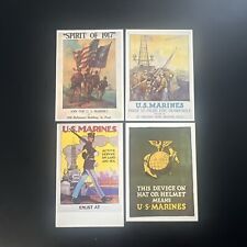 Set Of (4) Reproduction USMC Recruiting Poster Postcards picture
