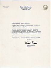 Ronald Reagan orig 1972 signed letter to California 