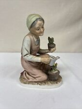 Homco Ceramic Figurine Old Woman Gardening #1223 picture