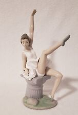 Zaphir LLadro Hand Made Spain NAO Sitting Ballerina Figurine on Pedestal ~ Read picture