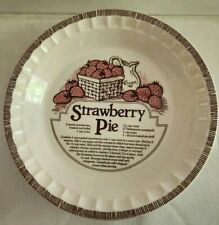 Vintage Royal China Country Harvest Strawberry Pie Baker Pie Plate with Recipe picture