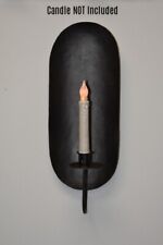 New Primitive Early Antique Style TAPER CANDLE HOLDER WALL SCONCE Black Metal picture