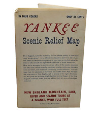 1958 Yankee Scenic Relief Map New England Mountain Lake River Seaside Tours picture