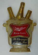 Vintage Miller High Life Beer Bucket Beer Bottles Bar Wall Light Advertisement picture