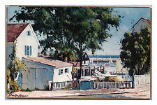 Postcard MA Painting Corner of Atlantic Avenue J Bradford Hauge Rockport Mass  picture