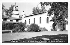 J67/ Fontana California Postcard RPPC c1950s Community Church  211 picture