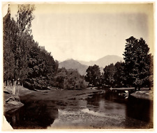 India, River Landscapes in Kashmir, Samuel Bourne Vintage Print, Albu Print picture