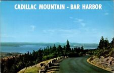 cadilac mountain auto road mt. deseret island - bar harbor. vintage postcard.A10 picture