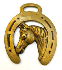 Vintage English Horse Brass Bridle Medallion Horse Head Peerage England picture